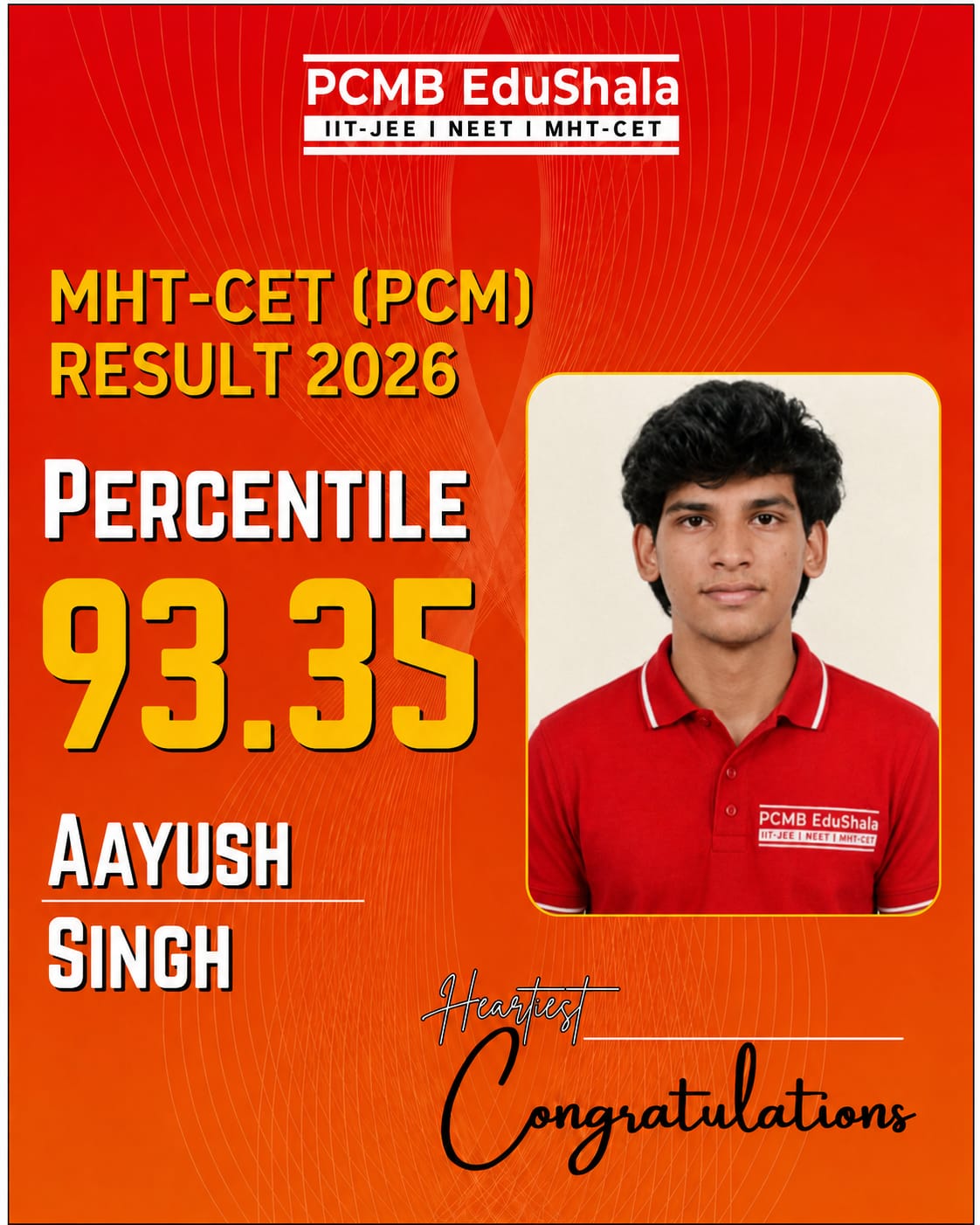 Aayush Singh MHT CET PCM 2026