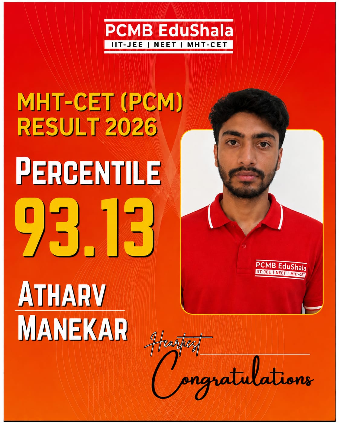 Atharv Manekar MHT CET PCM 2026