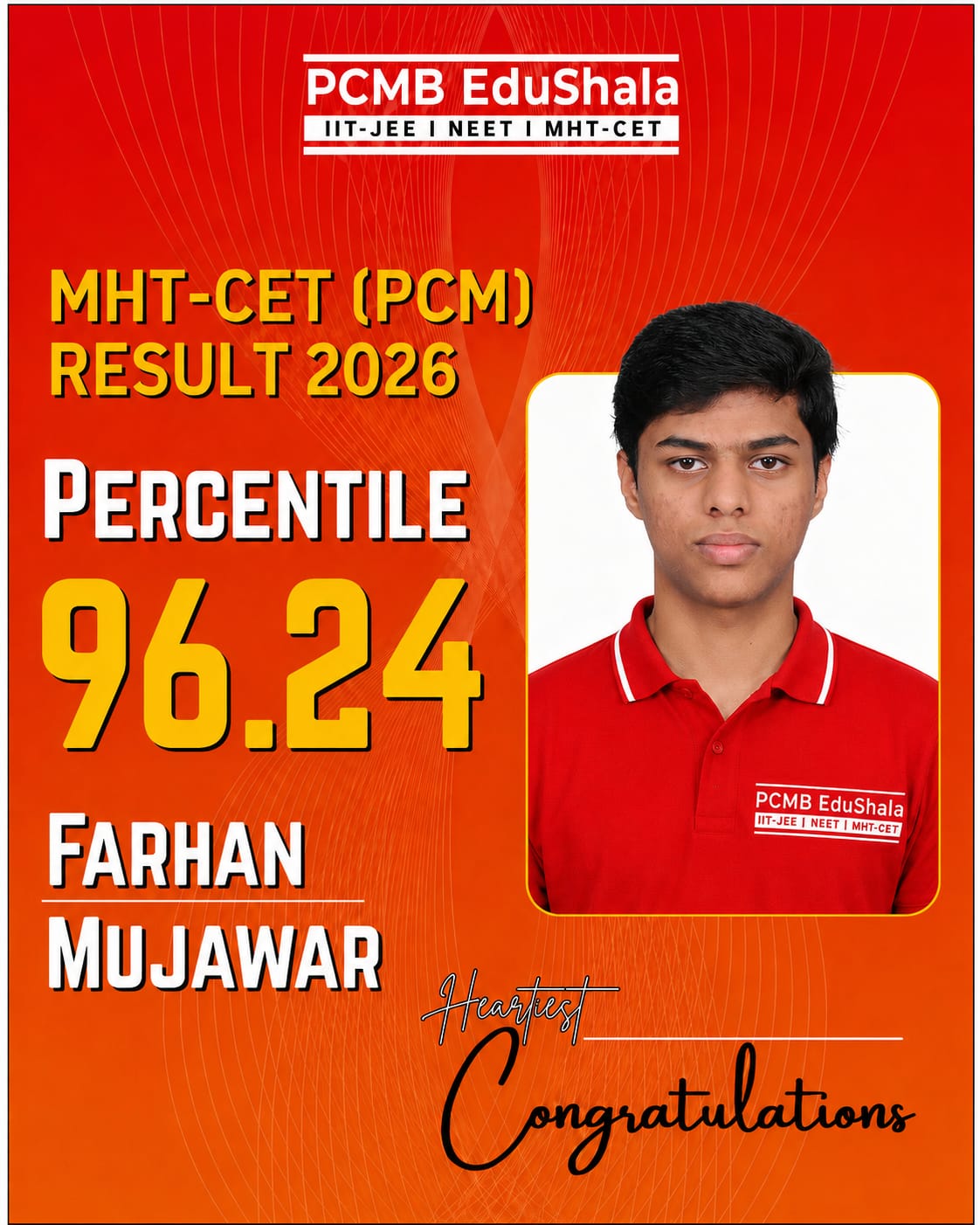 Farhan Mujawar MHT CET PCM 2026