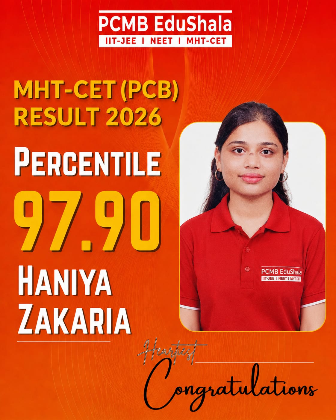 Haniya Zakaria MHT CET PCB 2026
