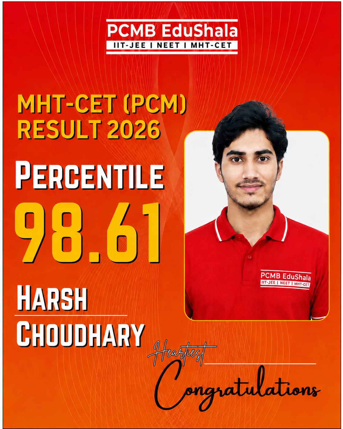 Harsh Choudhary MHT CET PCM 2026