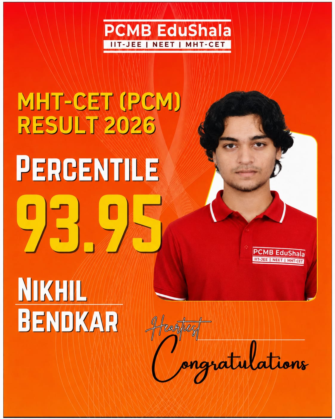 Nikhil Bendkar MHT CET PCM 2026