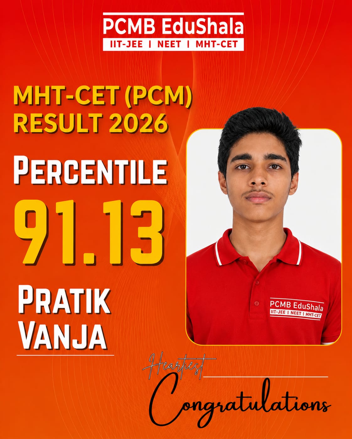 Pratik Vanja MHT CET PCM 2026