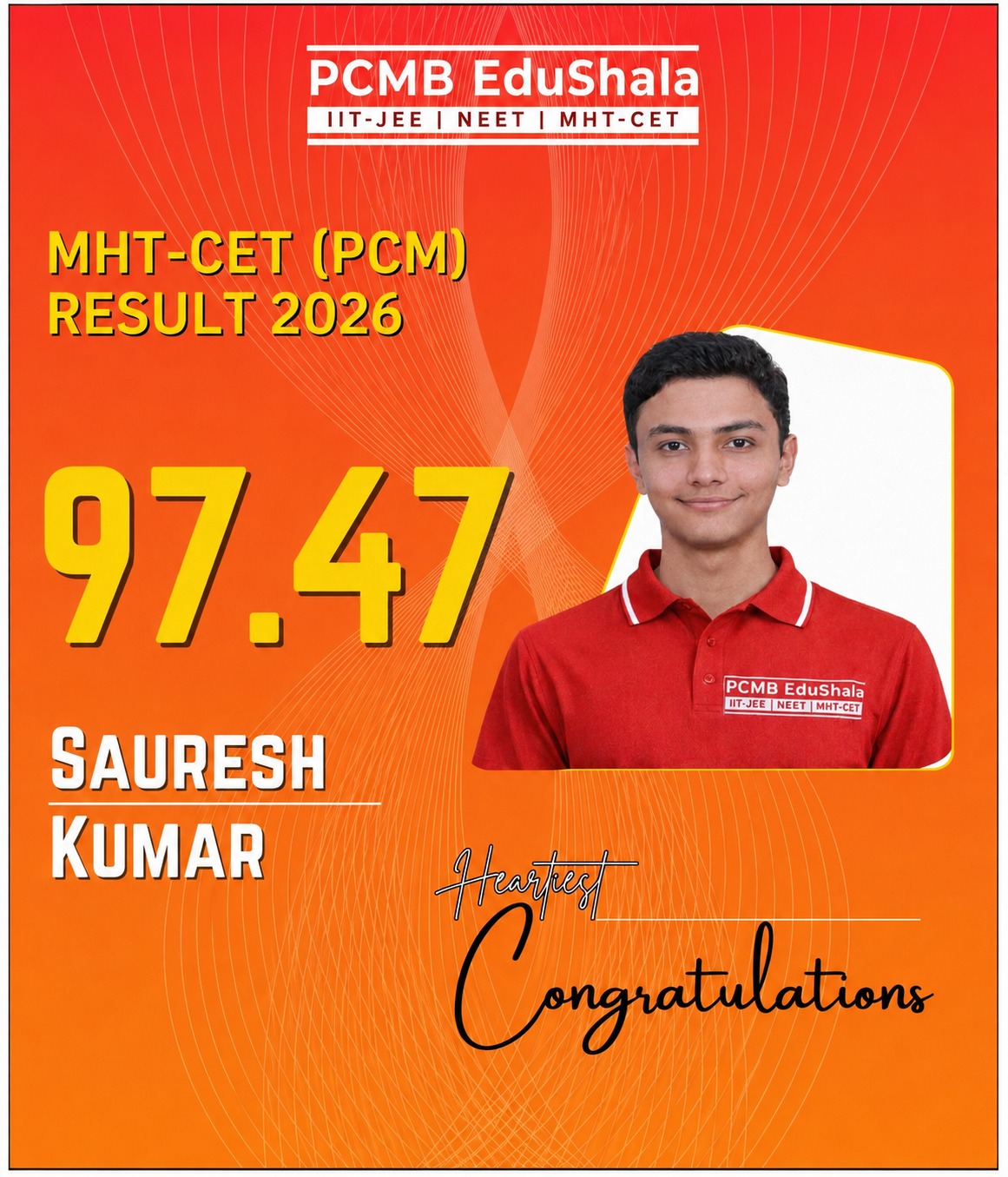Sauresh Kumar MHT CET PCM 2026