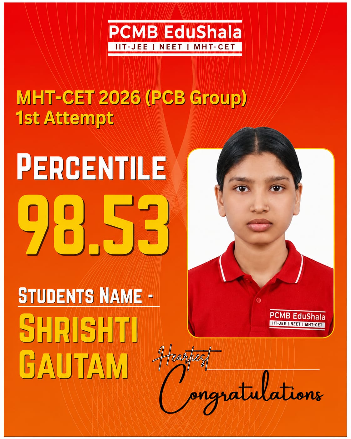 Shrishti Gautam MHT CET PCB 2026